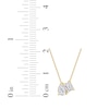 Thumbnail Image 4 of Toi et Moi Lab-Grown Diamond Emerald-Cut & Pear-Shaped Necklace 1 ct tw 14K Yellow Gold 18&quot;