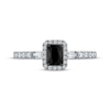 Thumbnail Image 3 of Now + Forever Emerald-Cut Black & White Diamond Halo Engagement Ring 5/8 ct tw 14K White Gold