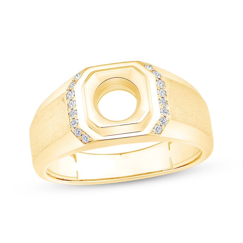 Main Image 1 of Now + Forever Men's Octagon Wedding Band Setting 1/10 ct tw 14K Yellow Gold