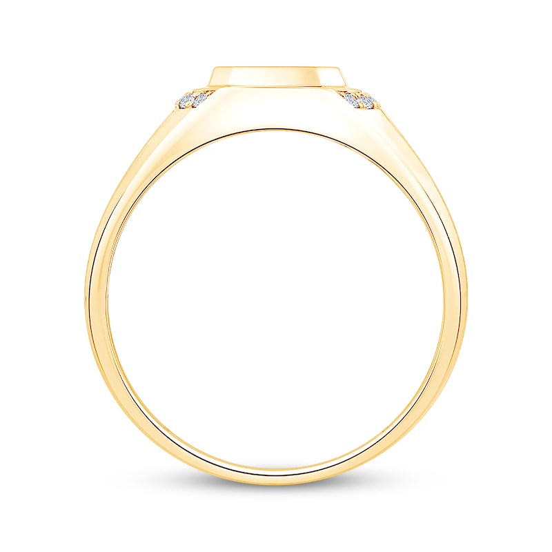 Main Image 2 of Now + Forever Men's Octagon Wedding Band Setting 1/10 ct tw 14K Yellow Gold