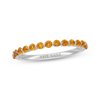 Neil Lane Citrine Anniversary Ring 14K White Gold