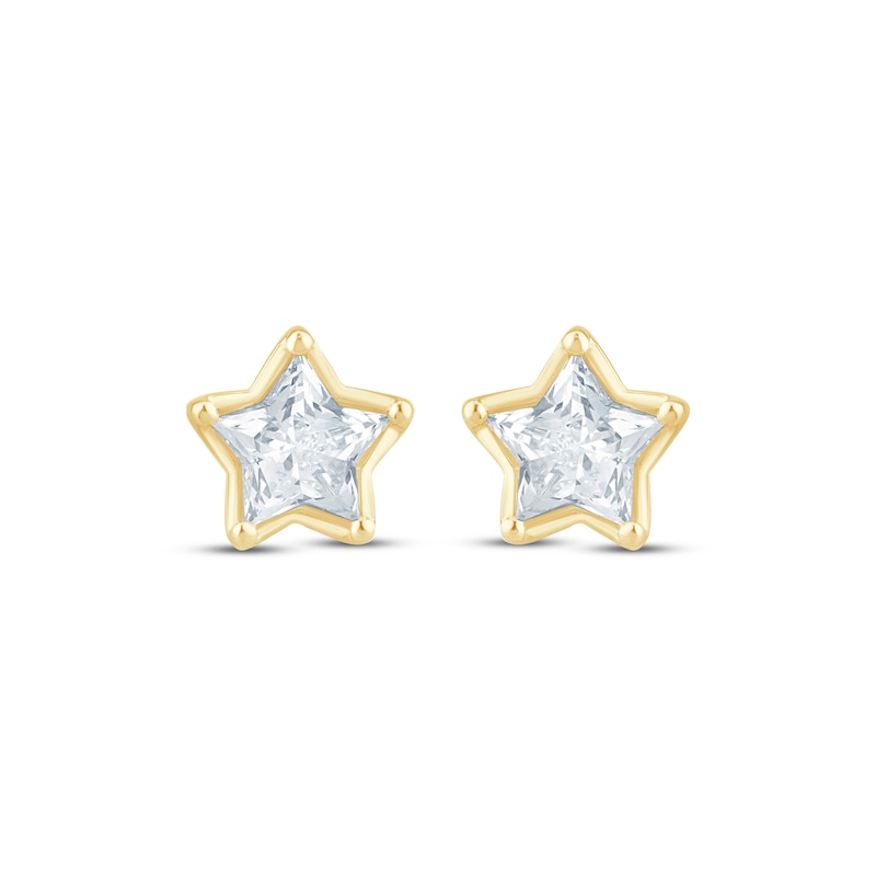 Main Image 2 of KAY Lab-Grown Diamonds Solitaire Star Stud Earrings 1-1/4 ct tw 14K Yellow Gold (F/SI2)