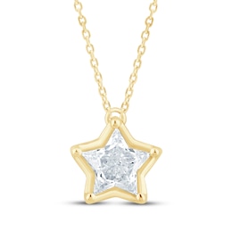 KAY Lab-Grown Diamonds Solitaire Star Necklace 5/8 ct tw 14K Yellow Gold 18" (F/SI2)