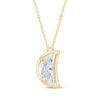 Thumbnail Image 1 of KAY Lab-Grown Diamonds Solitaire Crescent Moon Necklace 5/8 ct tw 14K Yellow Gold 18&quot; (F/SI2)