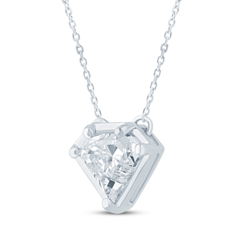 Main Image 2 of KAY Lab-Grown Diamonds Solitaire Necklace 5/8 ct tw 14K White Gold 18&quot; (F/SI2)
