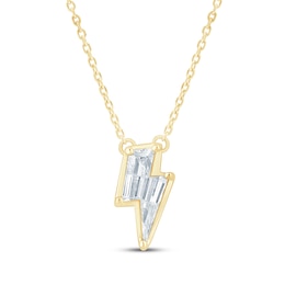KAY Lab-Grown Diamonds Solitaire Lightning Bolt Necklace 5/8 ct tw 14K Yellow Gold 18" (F/SI2)