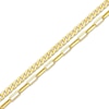Thumbnail Image 2 of Miami Cuban Curb Chain & Paperclip Chain Layered Necklace Hollow 10K Yellow Gold 18&quot;