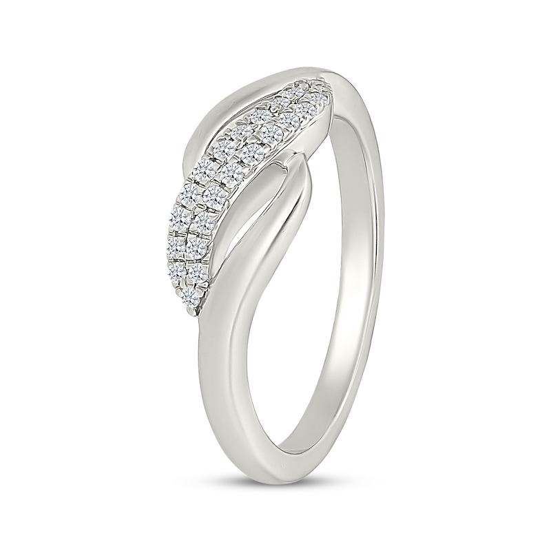 Main Image 2 of Diamond Split Curve Fashion Ring 1/6 ct tw Sterling Silver