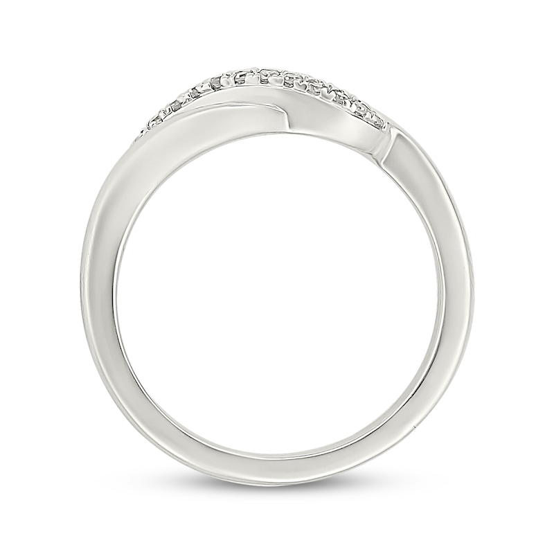 Main Image 3 of Diamond Split Curve Fashion Ring 1/6 ct tw Sterling Silver