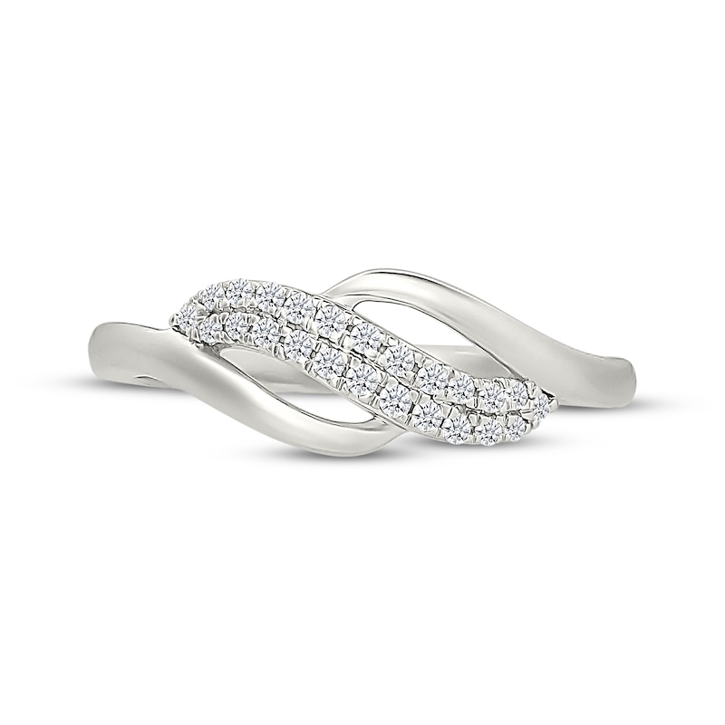 Main Image 4 of Diamond Split Curve Fashion Ring 1/6 ct tw Sterling Silver
