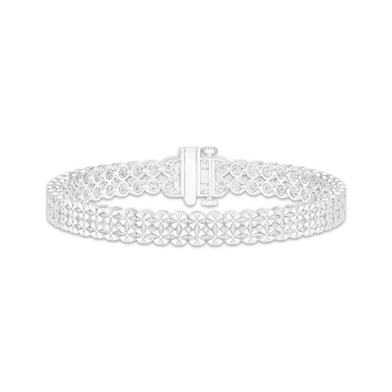 Diamond Two-Row Bracelet 1/4 ct tw Sterling Silver 7"