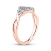 Thumbnail Image 2 of Multi-Diamond Cushion Halo Tilted Promise Ring 1/6 ct tw 10K Rose Gold