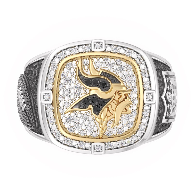 Main Image 1 of True Fans Minnesota Vikings Championship Ring Sterling Silver & 10K Yellow Gold Ring