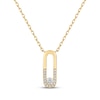 Thumbnail Image 1 of STUDIO BY KAY Diamond Paperclip Pendant Necklace 1/8 ct tw 10K Yellow Gold 18&quot;
