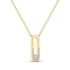 Thumbnail Image 2 of STUDIO BY KAY Diamond Paperclip Pendant Necklace 1/8 ct tw 10K Yellow Gold 18&quot;