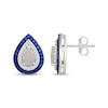 Thumbnail Image 3 of Pear-Shaped Lab-Created Opal & Lab-Created Sapphire Stud Earrings Sterling Silver