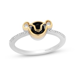 Disney Treasures The Lion King "Simba" Black Onyx & Diamond Accent Ring Sterling Silver & 10K Yellow Gold