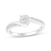 Thumbnail Image 1 of Princess-Cut Diamond Bypass Promise Ring 1/10 ct tw Sterling Silver