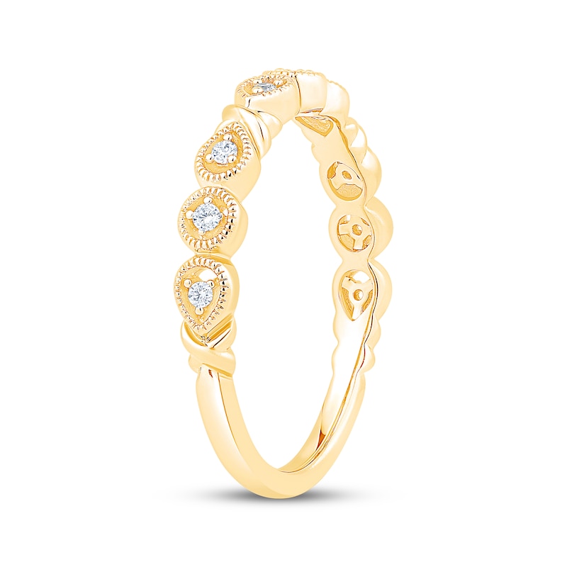 Main Image 2 of Now + Forever Diamond Milgrain Anniversary Ring 1/15 ct tw 10K Yellow Gold