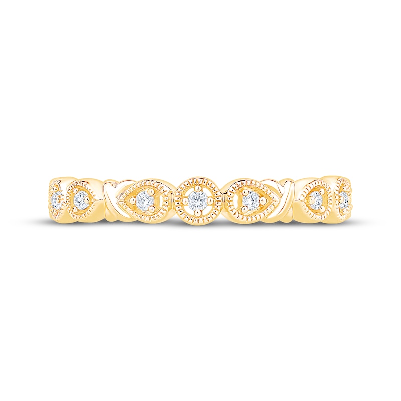 Main Image 3 of Now + Forever Diamond Milgrain Anniversary Ring 1/15 ct tw 10K Yellow Gold