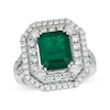 Thumbnail Image 1 of Le Vian Vault Emerald-Cut Emerald Ring 1 ct tw Diamonds Platinum