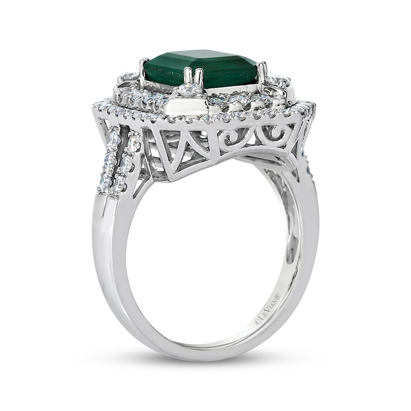 Main Image 2 of Le Vian Vault Emerald-Cut Emerald Ring 1 ct tw Diamonds Platinum