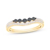 Thumbnail Image 1 of Now + Forever Black & White Diamond Contour Anniversary Ring 1/3 ct tw 10K Yellow Gold