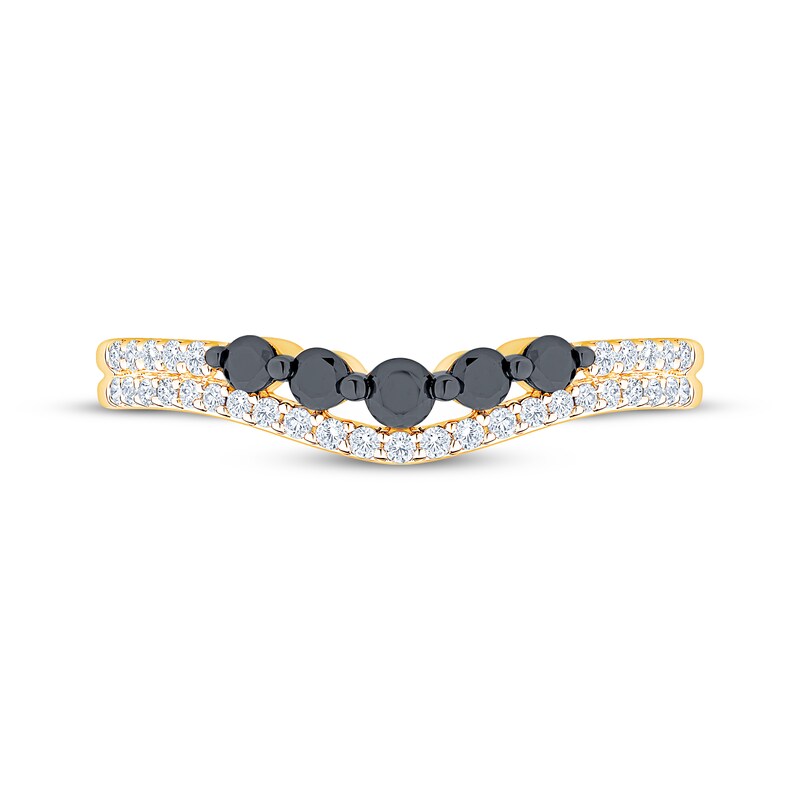 Main Image 3 of Now + Forever Black & White Diamond Contour Anniversary Ring 1/3 ct tw 10K Yellow Gold