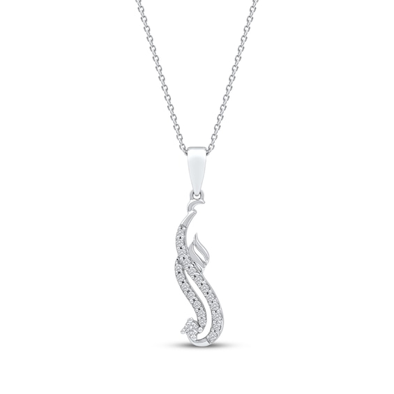 Diamond Arabic "Mom" Necklace 1/6 ct tw 10K White Gold 18"