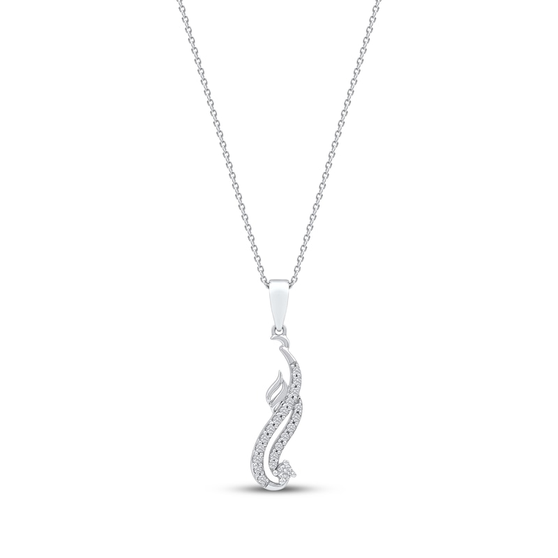 Main Image 1 of Diamond Arabic &quot;Mom&quot; Necklace 1/6 ct tw 10K White Gold 18&quot;