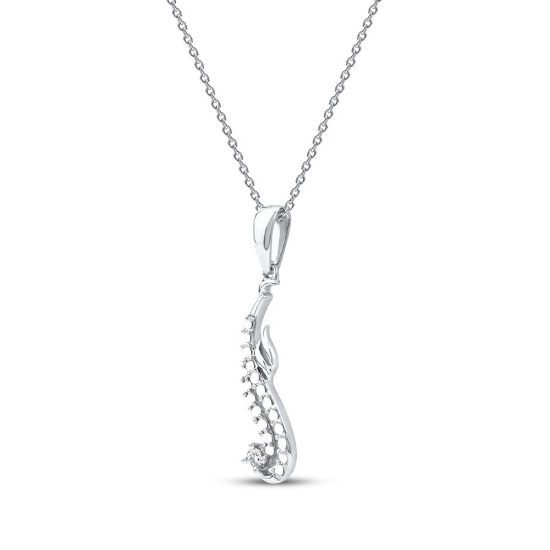 Main Image 2 of Diamond Arabic &quot;Mom&quot; Necklace 1/6 ct tw 10K White Gold 18&quot;