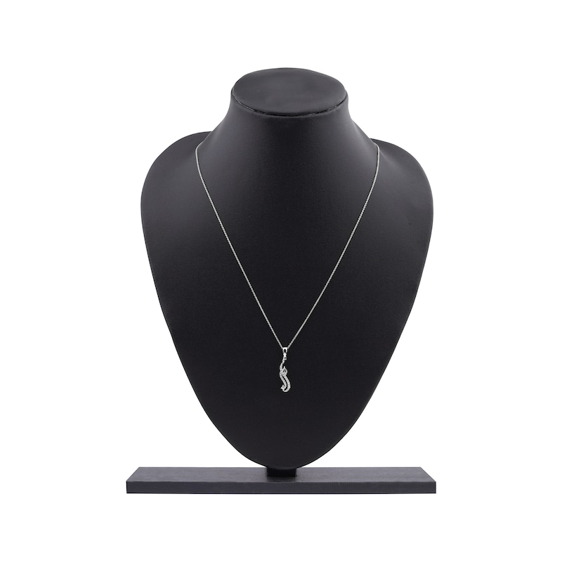 Main Image 5 of Diamond Arabic &quot;Mom&quot; Necklace 1/6 ct tw 10K White Gold 18&quot;