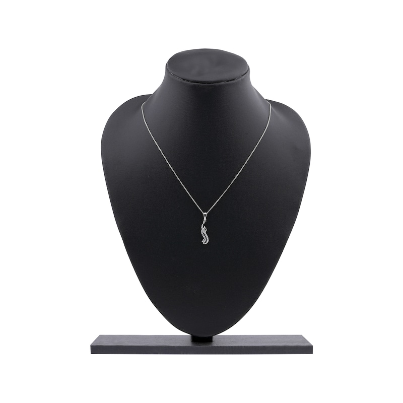 Main Image 6 of Diamond Arabic &quot;Mom&quot; Necklace 1/6 ct tw 10K White Gold 18&quot;
