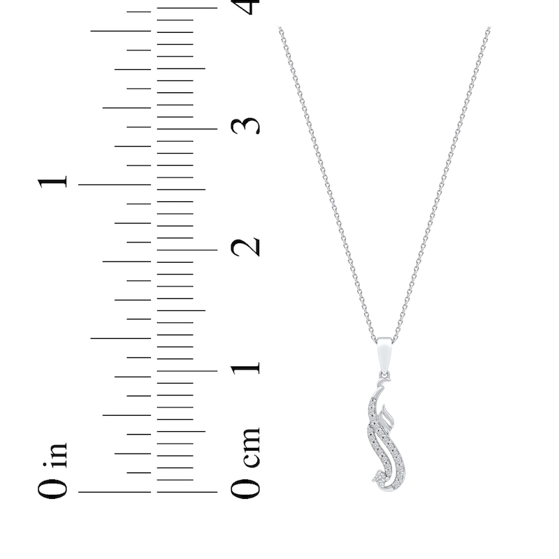 Main Image 7 of Diamond Arabic &quot;Mom&quot; Necklace 1/6 ct tw 10K White Gold 18&quot;