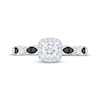 Thumbnail Image 3 of Now + Forever Round-Cut White & Black Diamond Cushion Halo Engagement Ring 3/4 ct tw 14K White Gold
