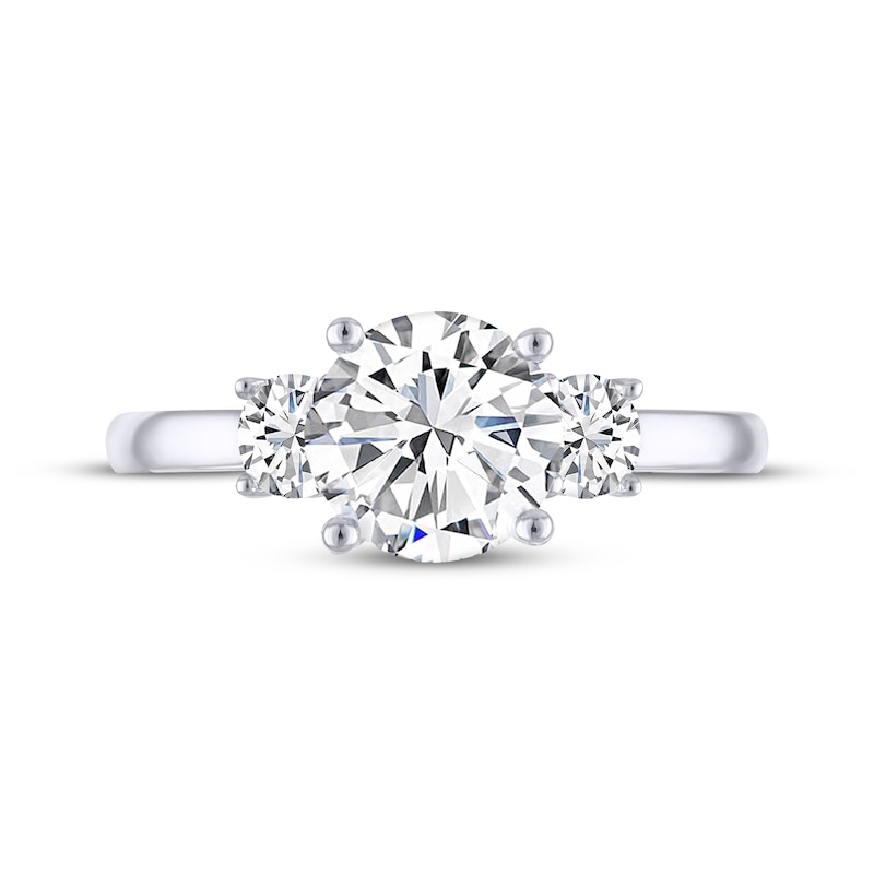 Main Image 3 of THE LEO Legacy Lab-Grown Diamond Round-Cut Three-Stone Engagement Ring 1-7/8 ct tw 14K White Gold