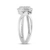 Thumbnail Image 2 of Multi-Diamond Oval Halo Twist Shank Fashion Ring 1/5 ct tw Sterling Silver