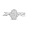 Thumbnail Image 3 of Multi-Diamond Oval Halo Twist Shank Fashion Ring 1/5 ct tw Sterling Silver