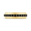 Thumbnail Image 3 of Now + Forever Men's Black Diamond Grooved Wedding Band 1/2 ct tw 10K Yellow Gold