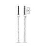 Thumbnail Image 1 of Black & White Diamond Vertical Bar Dangle Earrings 1/4 ct tw Sterling Silver