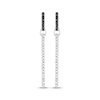 Thumbnail Image 2 of Black & White Diamond Vertical Bar Dangle Earrings 1/4 ct tw Sterling Silver
