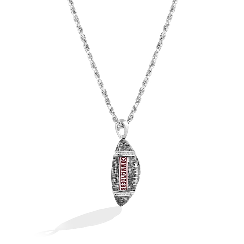 Main Image 2 of True Fans Washington Commanders 1/20 CT. T.W. Diamond Vertical Football Necklace in Sterling Silver
