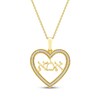 Thumbnail Image 1 of Diamond Hebrew &quot;Mom&quot; Heart Necklace 1/6 ct tw 10K Yellow Gold 18&quot;