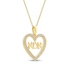 Thumbnail Image 2 of Diamond Hebrew &quot;Mom&quot; Heart Necklace 1/6 ct tw 10K Yellow Gold 18&quot;
