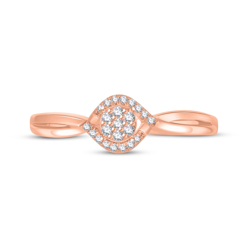 Main Image 3 of Multi-Diamond Crossover Promise Ring 1/10 ct tw 10K Rose Gold