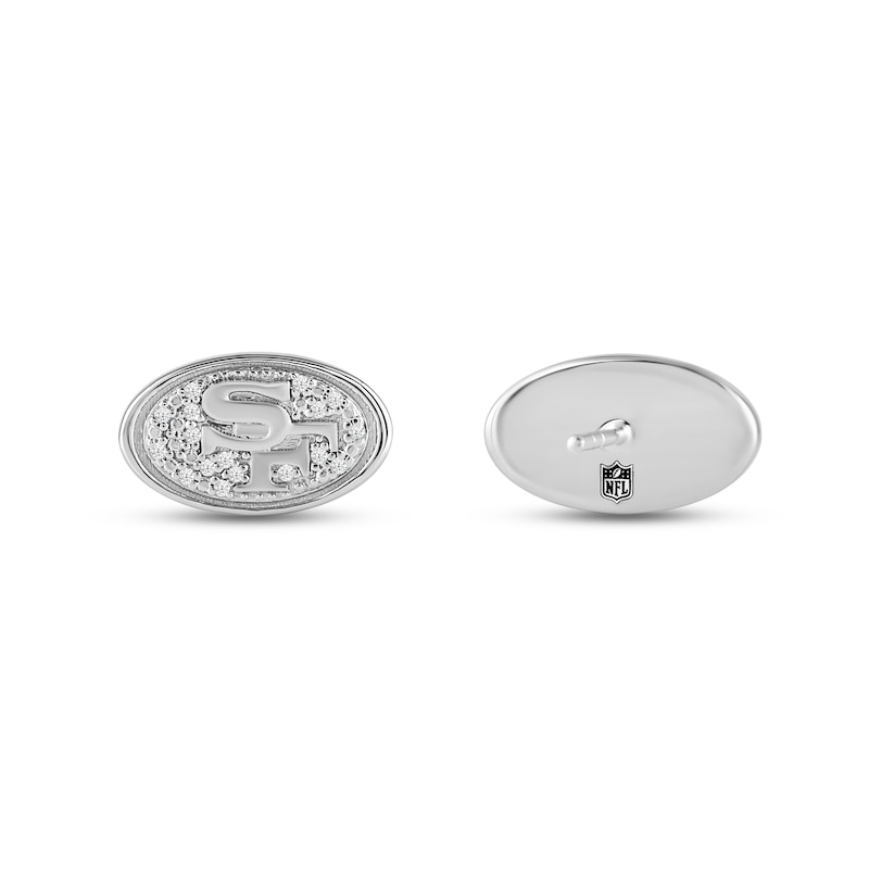 Main Image 2 of True Fans San Francisco 49ers 1/15 ct tw Diamond Logo Stud Earrings Sterling Silver