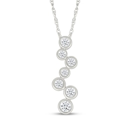 Diamond Bezel-Set Scatter Necklace 1/5 ct tw Sterling Silver 18"