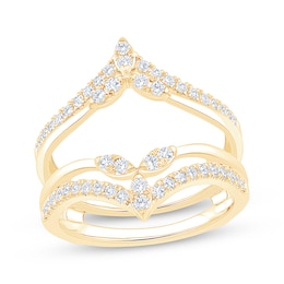 Now + Forever Diamond Chevron Enhancer Ring 1/2 ct tw 14K Yellow Gold