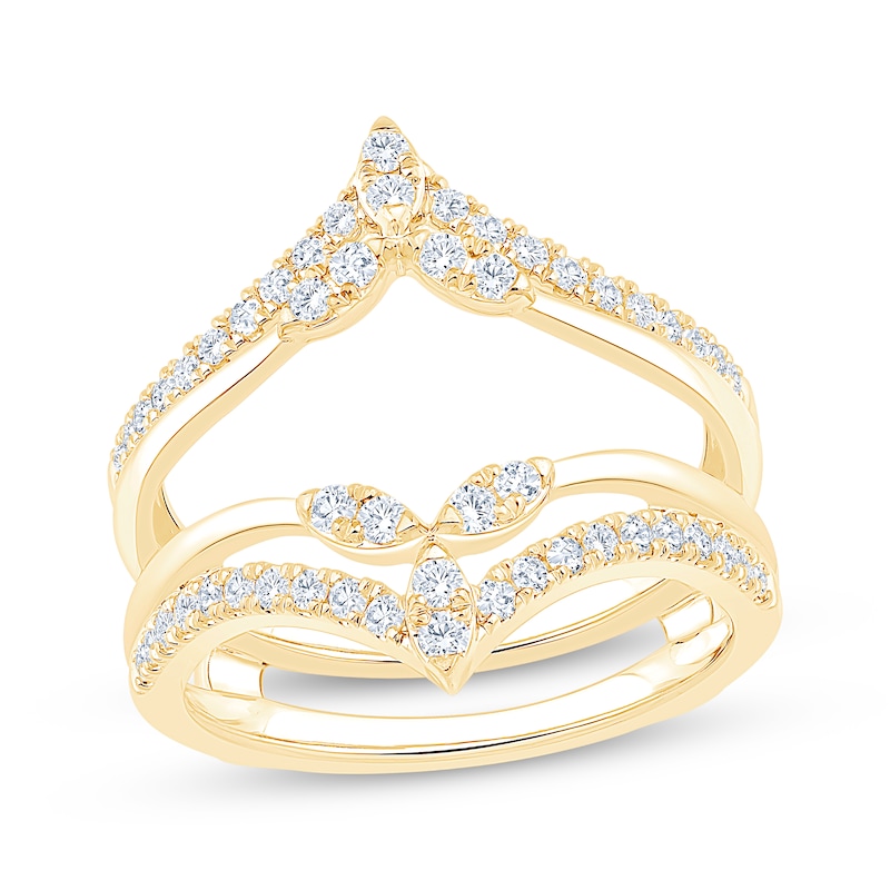 Main Image 1 of Now + Forever Diamond Chevron Enhancer Ring 1/2 ct tw 14K Yellow Gold