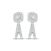 Thumbnail Image 2 of Baguette & Round-Cut Diamond Split J-Hoop Earrings 1/4 ct tw 10K White Gold